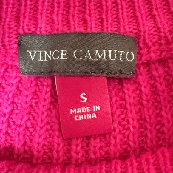 Vince Camuto Hot Pink Textured Dot Sleeve Sweater Women’s Size Small - Picture 7 of 12